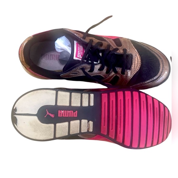 Puma limited edition Pink and Gold  Sneakers with Color Blocking Design - Picture 8 of 9